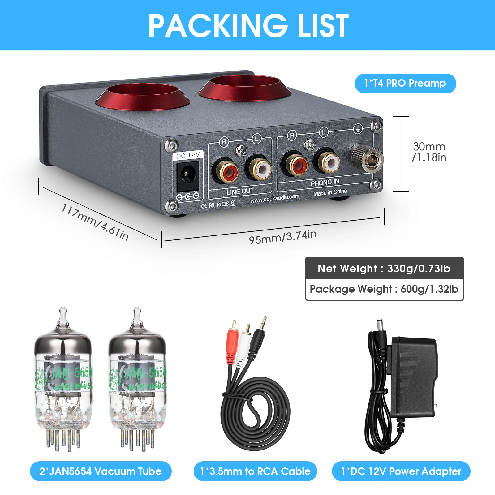 Douk аудио мини JAN5654 трубка с клапаном фонограф сценический Предварительный