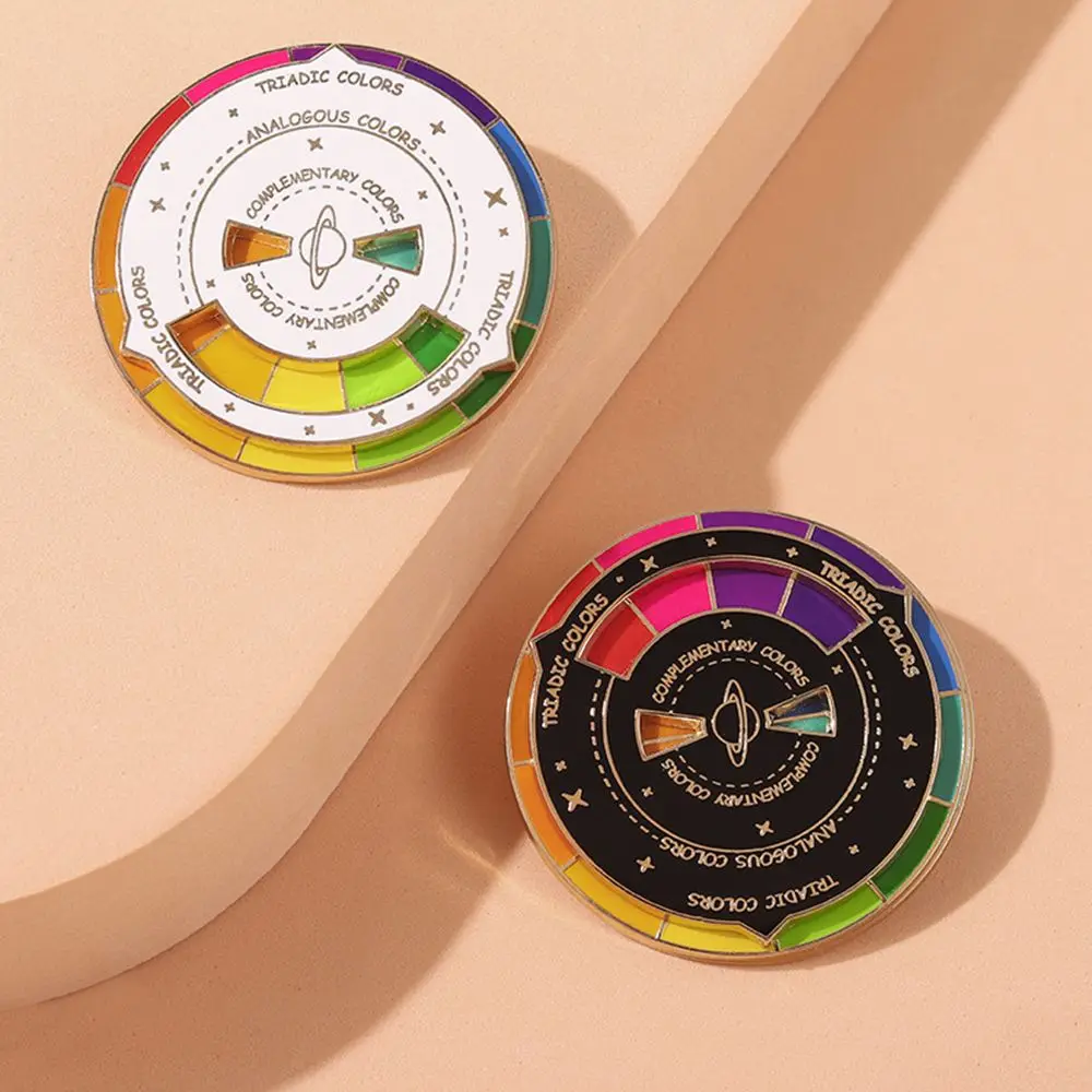 

New Novelty Rotatable Palette Brooch Designer Color Card Enamel Pin Visual Badge Jewelry Gift