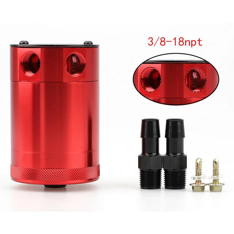 

Universal 300ml 2-Port Oil Catch Can Compact Baffled Aluminum Reservoir Oil Catch Tank Fuel Tank Two hole breathable Kettle