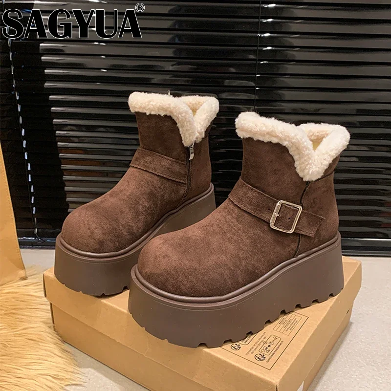 Женские зимние ботинки на меховой платформе женская короткая плюшевая хлопковая