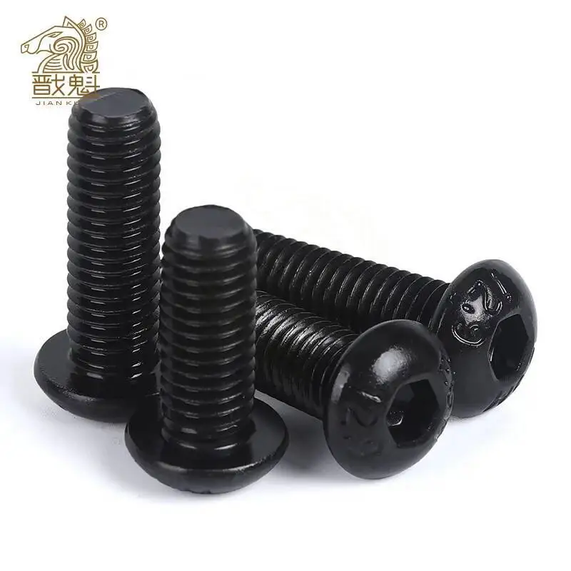 

10/50 шт. M2 M2.5 M3 M4 M5 M6 304 A2-70 Нержавеющая сталь Черный класс 10.9 ISO7380 Винт с шестигранной головкой и шестигранной головкой