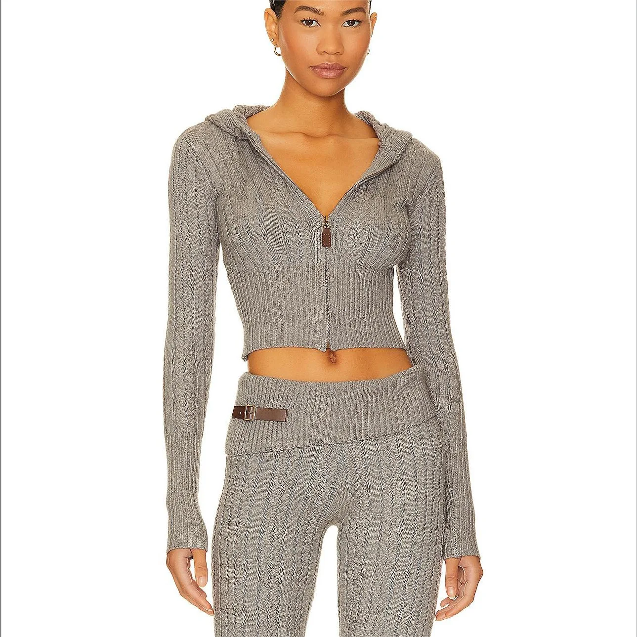 Модный повседневный костюм новинка осень/зима 2024 элегантный вязаный кардиган