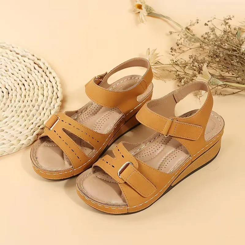 Large Size Women Sandals Gladiator Platform Female Sandals Summer Outdoor Women's Sandals Beach Casual Shoes Soft Flats 2023 New