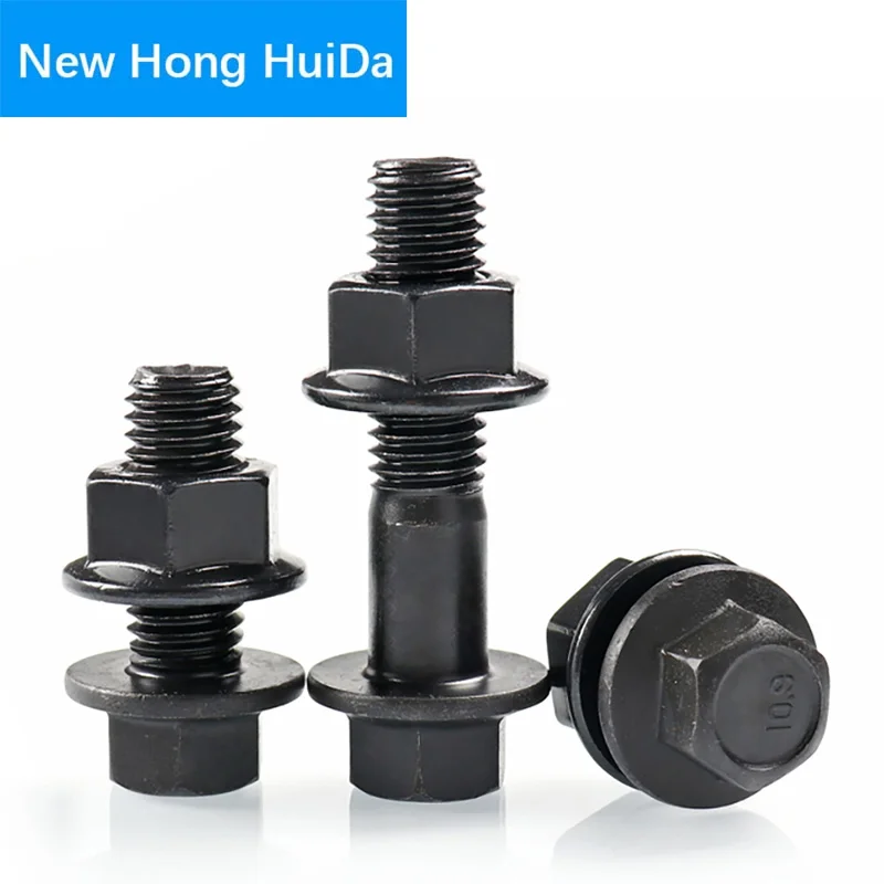 

External Hex Screw M6 M8 M10 M12 M14 M16 Steel Grade 10.9 High Strength Hexagon Flange Screw Nut Bolt With Gasket Set