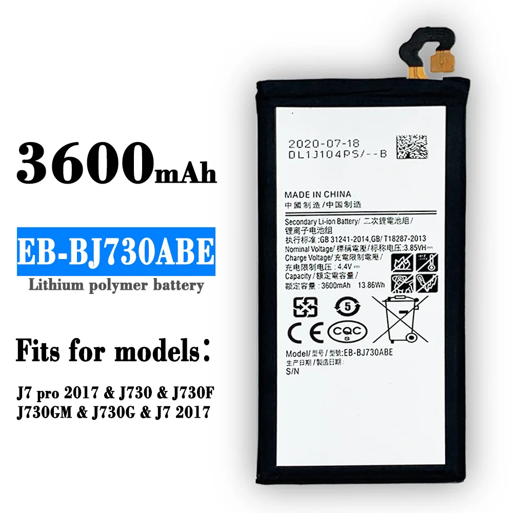 Оригинальная Φ 3600mAh батарея для Samsung Galaxy J7 Pro 2017 EB-BJ730ABE J730G J730GM Высококачественная литиевая батарея