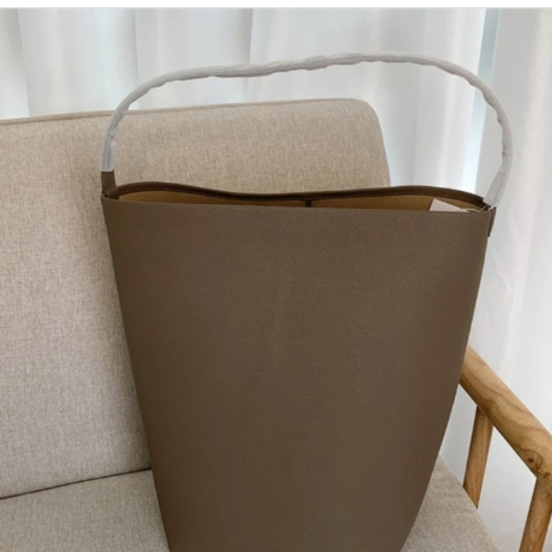 Женская сумка-ведро из воловьей кожи вместительная сумка через плечо в