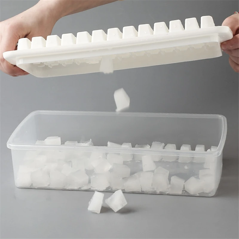 

98 Grids Small Ice Cube Mould Box With Lid & Scoop Popsicle Molds Maker Tray Ice Cream DIY Tool Bar Kitchen Accessories