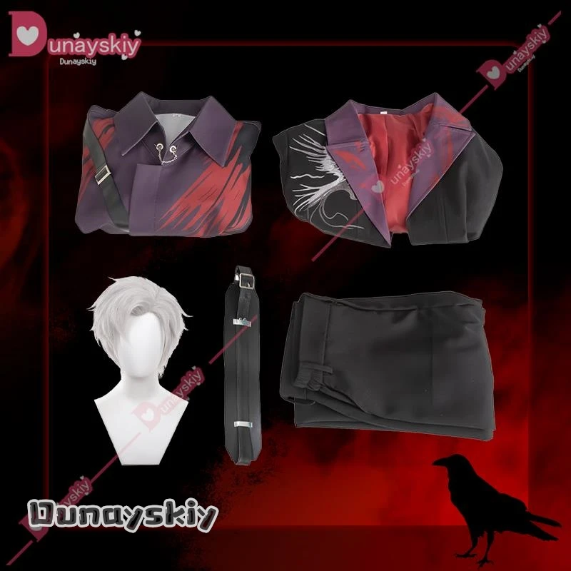 Игра Love and Deepspace Sylus Qin Che Косплей Костюм Парик Серые волосы Короткий парик Униформа