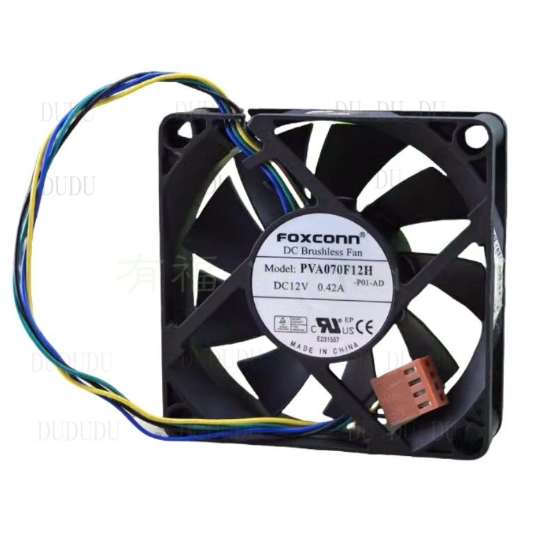Фото Новый квадратный вентилятор охлаждения Z для PVA070F12H 12V 0.42A 70X70X20MM с четырьмя проводами №3
