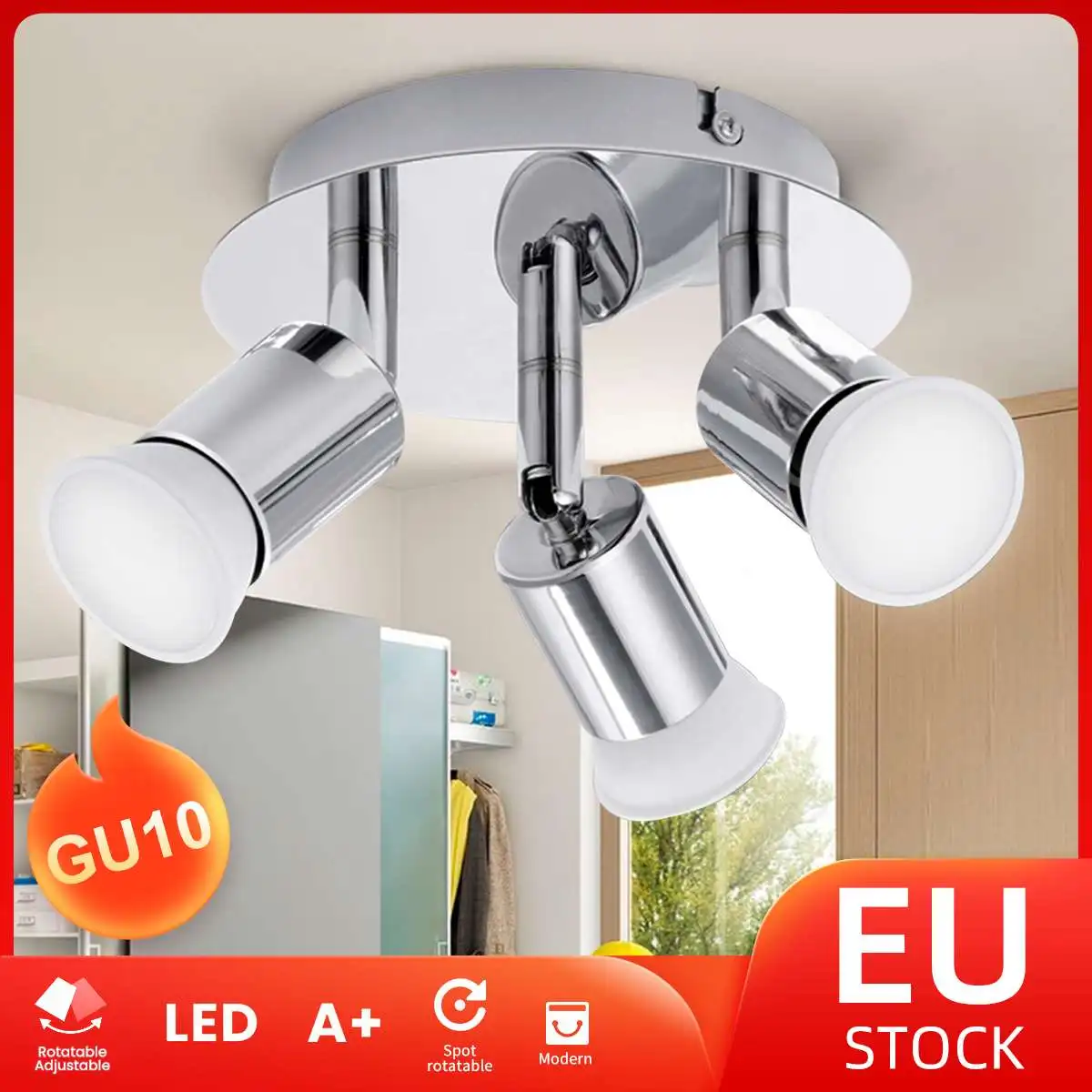 

Rotatable Led Spotlight Track Light Spot Light Downlight Ceiling Lamp GU10 Fitting Home Lighting For Kitchen Home Light EU STOCK