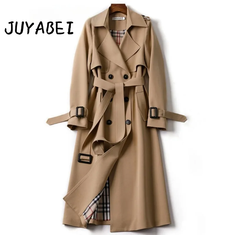 

Trench Coat for Women Autumn Women's Mid-Length Large Size 4XL Coat British Style Overknee Trench Coats Female Clothes 2023 New