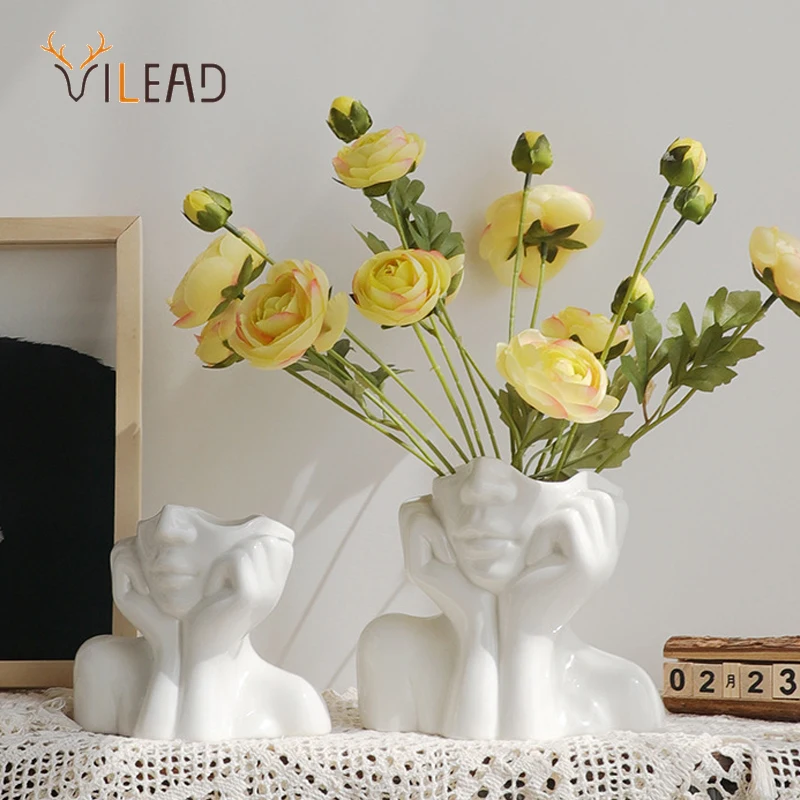 

Керамический цветочный горшок VILEAD для дома, комнаты, офиса, настольного декора, орнамент, современное искусство, скандинавский стиль, ремес...