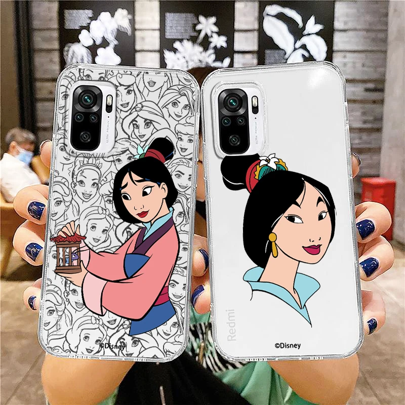 

Disney Movie Mulan Girl For Xiaomi Redmi Note 12 10 11 9 Pro Plus Speed 11S 11T 10S 9T 9S 8 5G Transparent Phone Case Cover