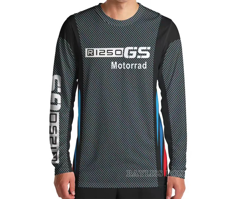 For BMW R1250 GS T-shirt Motorrad Motorcycle Motos Locomotive Riding Quick Dry Summer Men's Long Sleeves Breathable Anti-UV