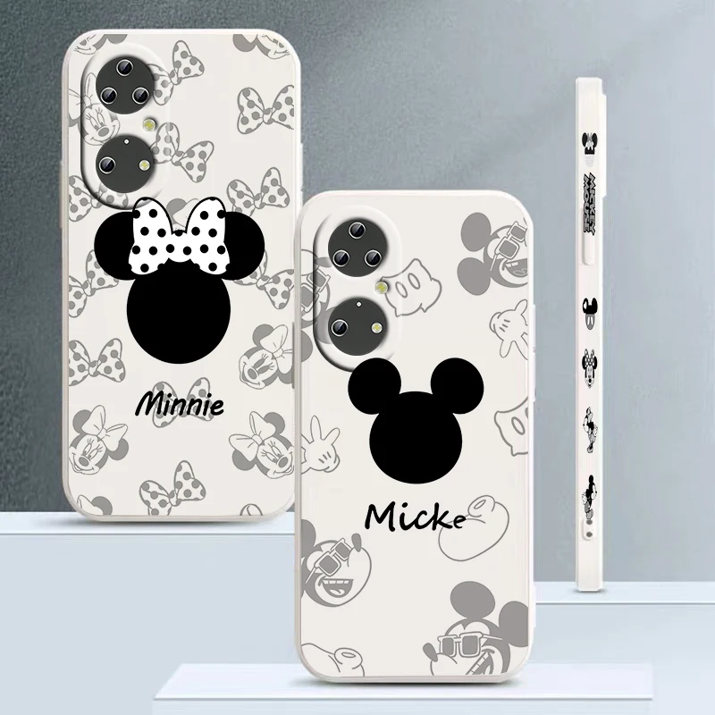 

Disney Mickey Minnie Luxury For Huawei P50 P40 P30 P20 Pro Lite E Nova Y9S Y9A Y9 Y6 Y70 Y90 Y61 5T Liquid Left Rope Phone Case