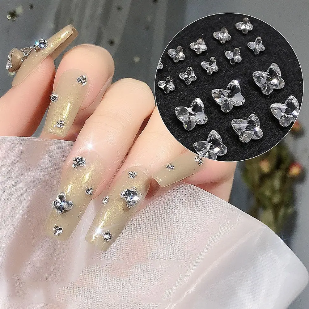 

Back DIY Craft Manicure Accessories Gem Nail Charms Crystal Stones 3D Nail Art Decoration Butterfly Nail Rhinestones