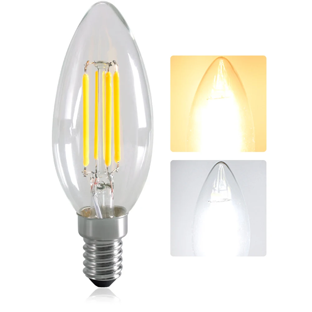 Светодиодсветодиодный лампа Эдисона E14 в стиле ретро накаливания для домашнего