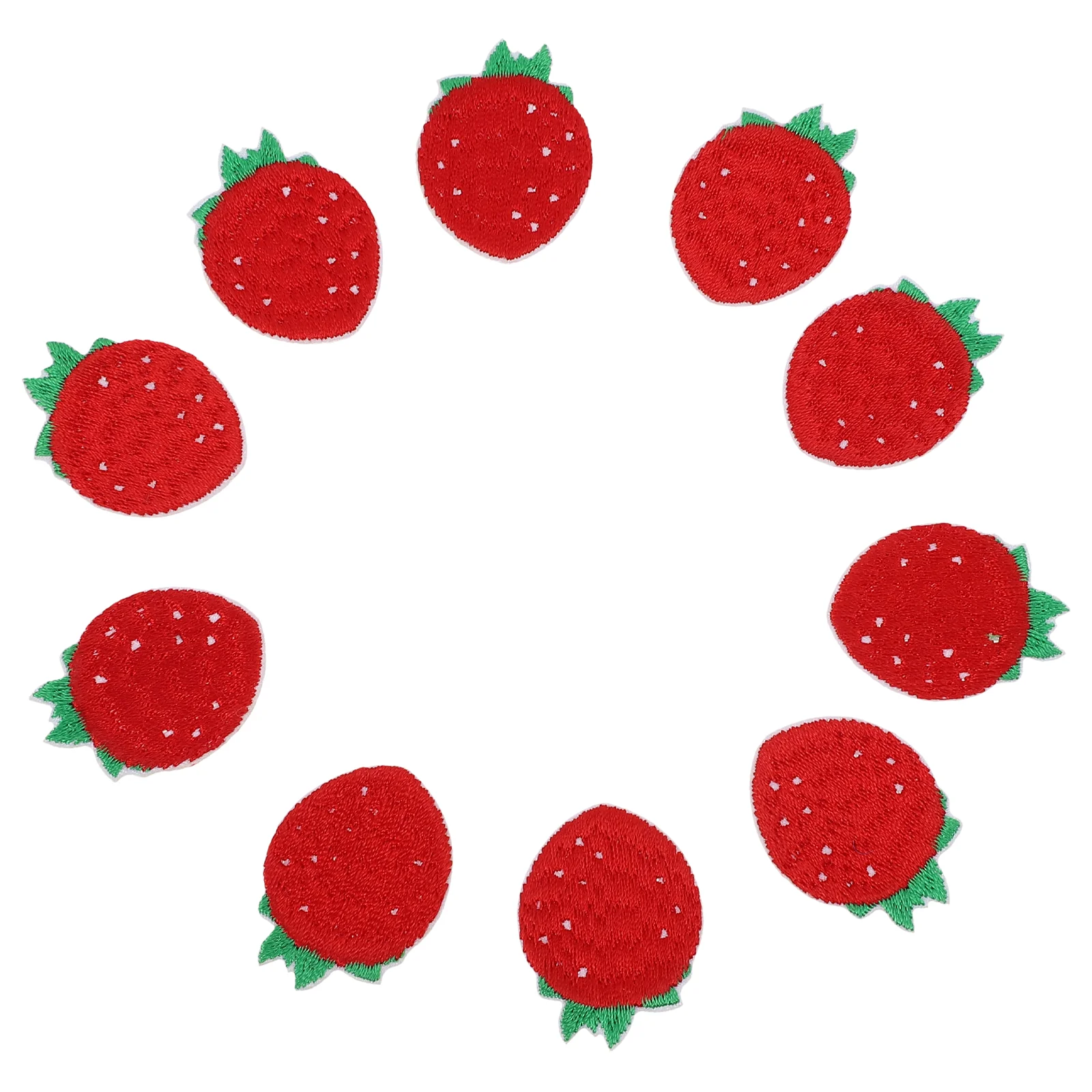 

10 Pcs Embroidery Patches Sewing Appliques Strawberry Shape Repair Patches
