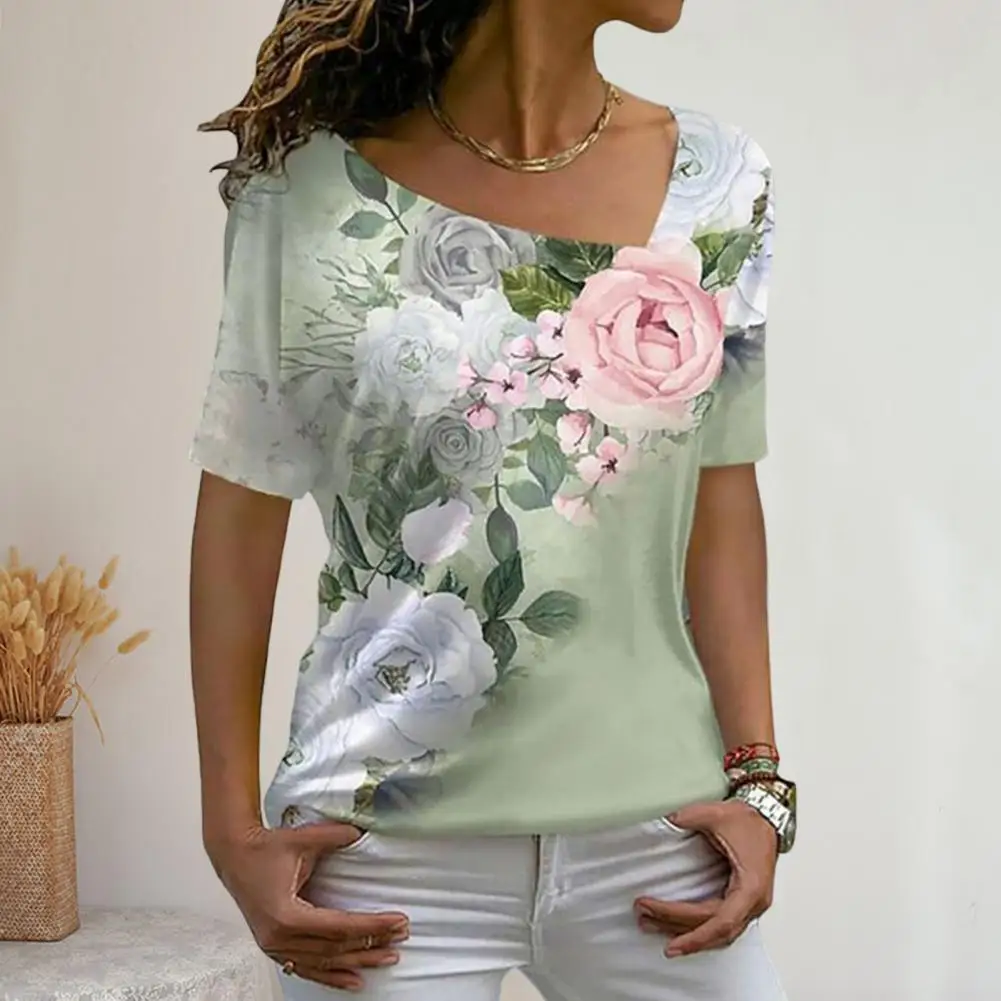 

Casual Top 3D Cutting Women T-shirt Casual Simple Women Pullover T-shirt