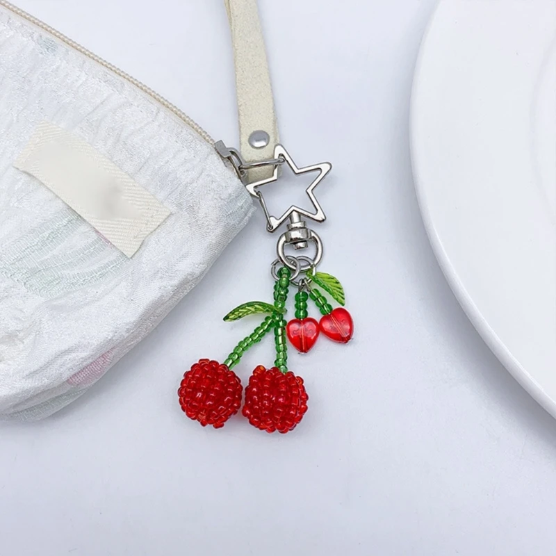 Красочный ремешок для телефона милый брелок с подвеской в ​​виде вишни
