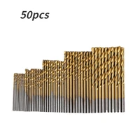 50pcs titanium coated drill bits hss high speed steel drill bit set woodworking hole cutting tool set 11 522 53mm