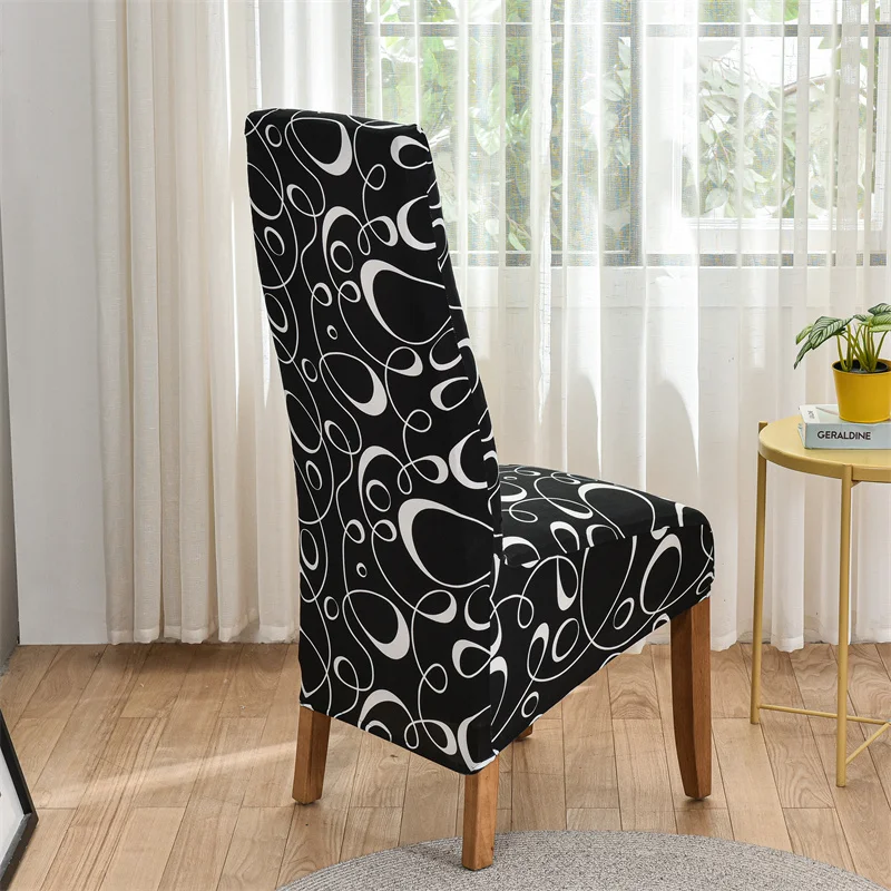 

Hot Sale King Size Bench Back Dining Chair Cover Printed Stretch Dust Proof Spandex Elastic XL Banquet Party Chair Cover