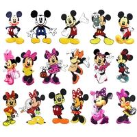 31 kinds clothing bags sewing patches fashion disney mickey and minnie print sequins decorative patches kids clothes accessories