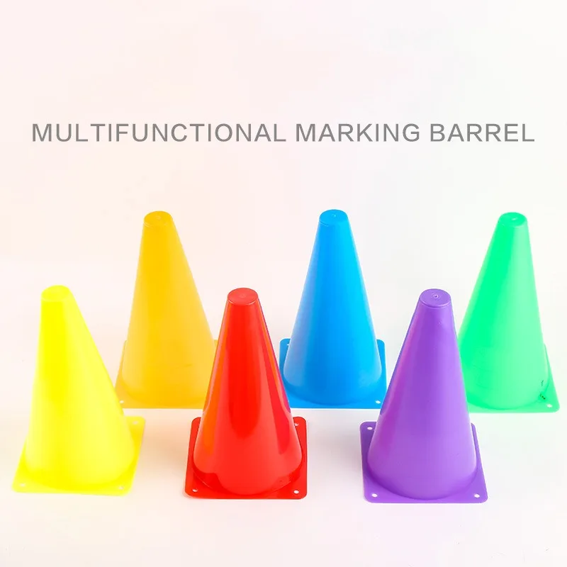 

5 Pcs 23cm Sign Bucket Thicken Football Road Flat Training Cone Roller Pile Soccer Barrier Training Marking Cup Obstacle Marker