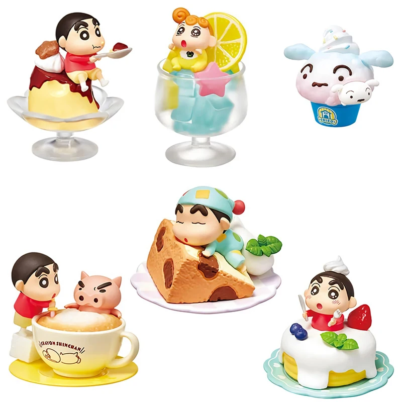 Crayon Shin-Chan Anime Figures TV Kawaii Doll Cartoon Movie Kids Toy Puppy Cake Dessert Gifts for Children Birthday Decoration
