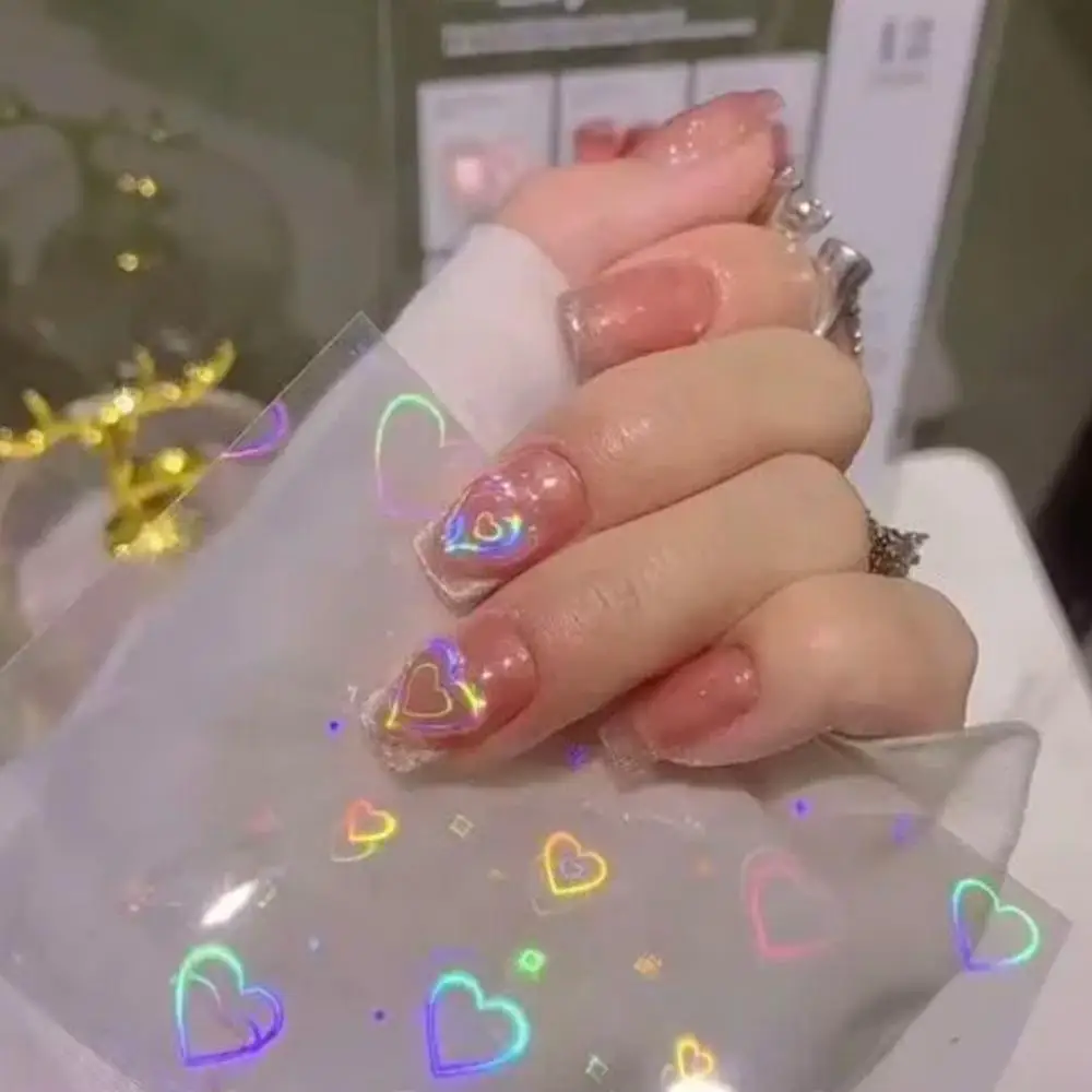 Украшения для дизайна ногтей наклейки самоклеящиеся голографические 3D лазерная