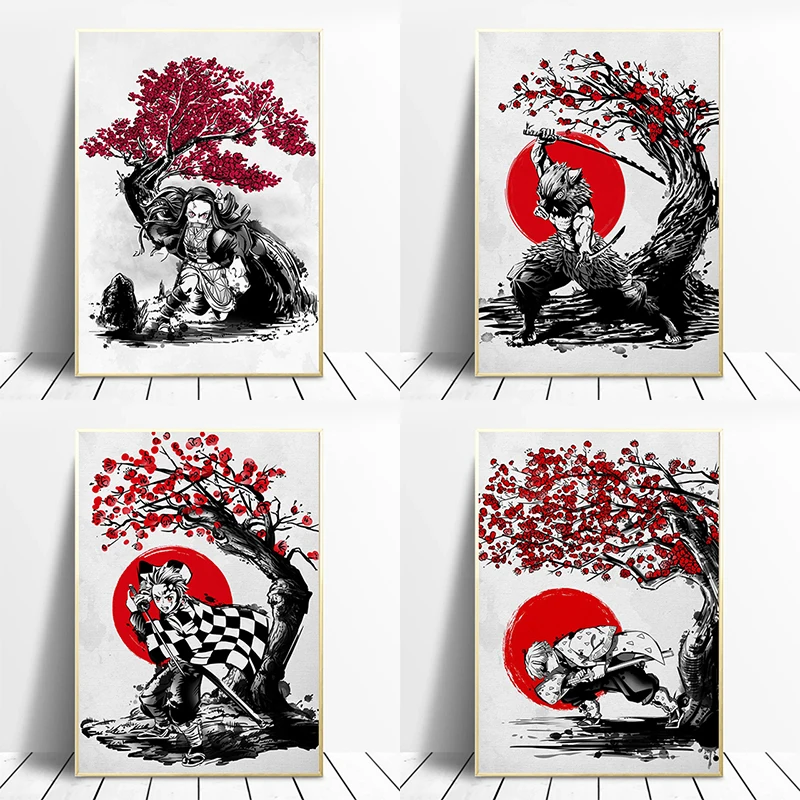 

Anime Ghost Slayer Canvas Painting Print Character Posters and Pictures Wall Art Murals Suitable for Home Kids Room Decor Gifts
