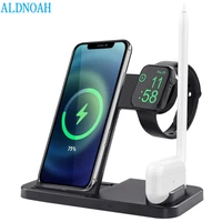 15w qi fast wireless charger stand for iphone13 12 11 pro x 8 apple watch 7 fast charging induction dock station for airpods pro