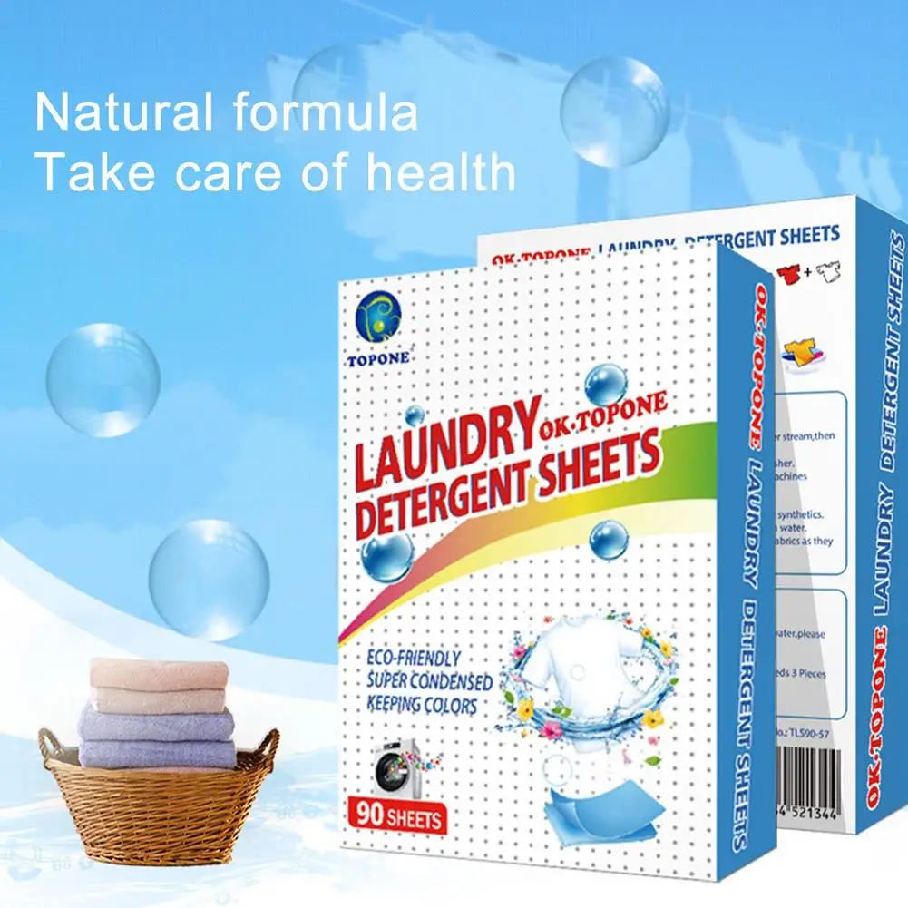 

180 Pcs Laundry Tablets Quick Dissolve Detergent Paper Nano Super Concentrated Washing Powder Home Cleaning Wash Sheets