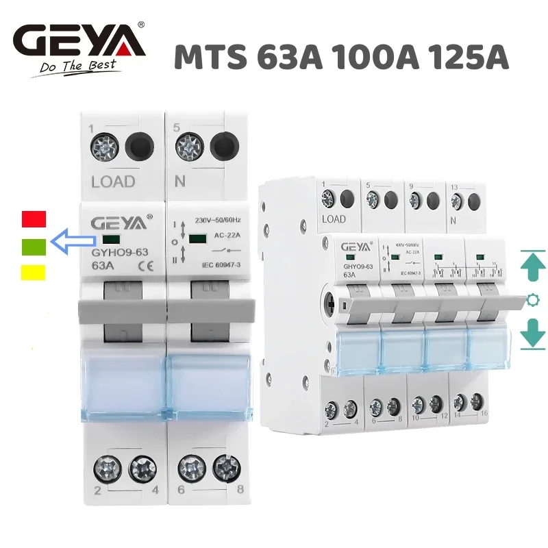 GEYA GYHO9 Ручной резервный переключатель НОВЫЙ дизайн с индикатором 63A MTS Dual Power