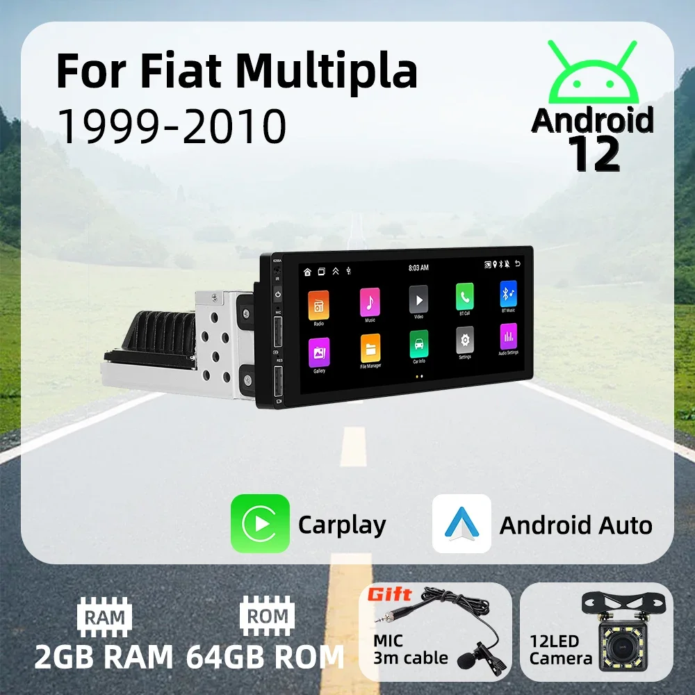 6 9 &quot1 Din Android радио автомобильный мультимедиа для Fiat Multipla 1999-2010 стерео головное