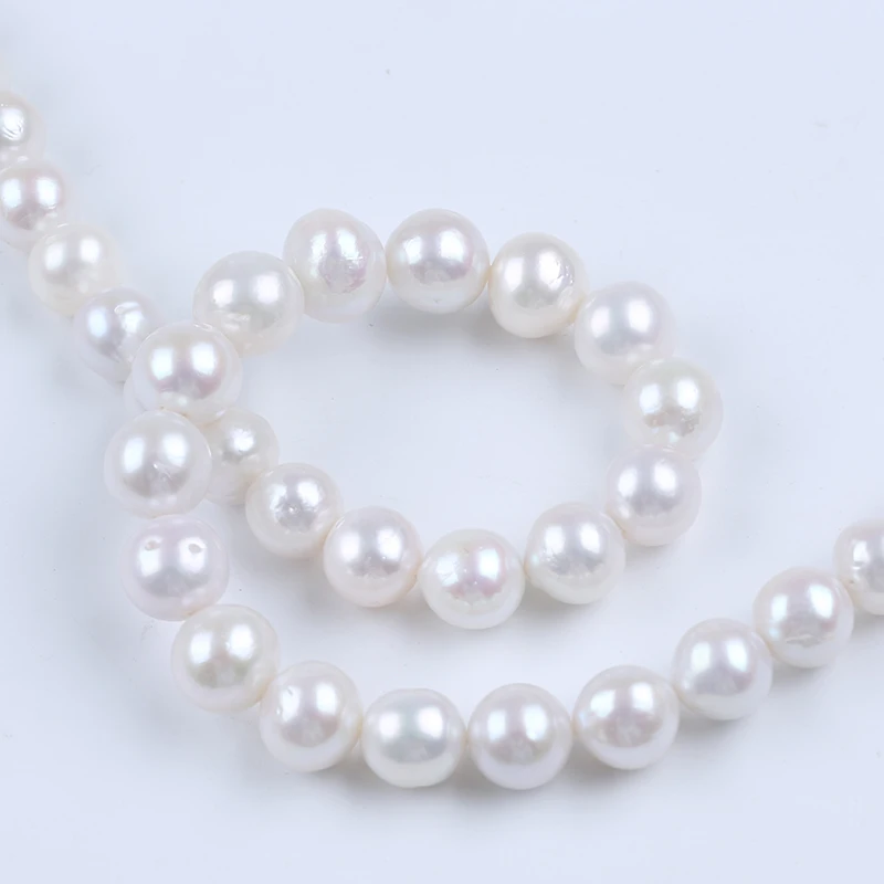 В наличии круглый жемчуг Эдисона 10-12 мм белый натуральный пресноводный ожерелье