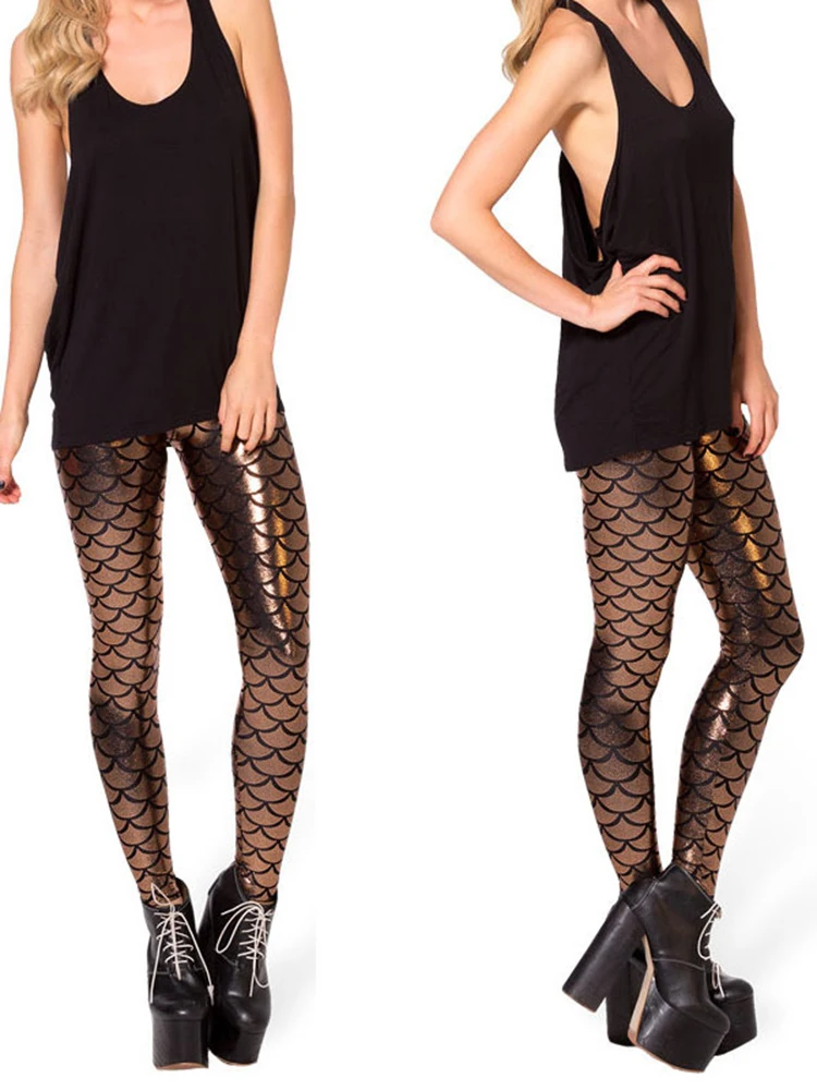 Women Jegging Spring Autumn Sexy Leggings Lady Summer Knee Length Scale Design Pencil Pants Casual Stretched Skinny Club Leggins