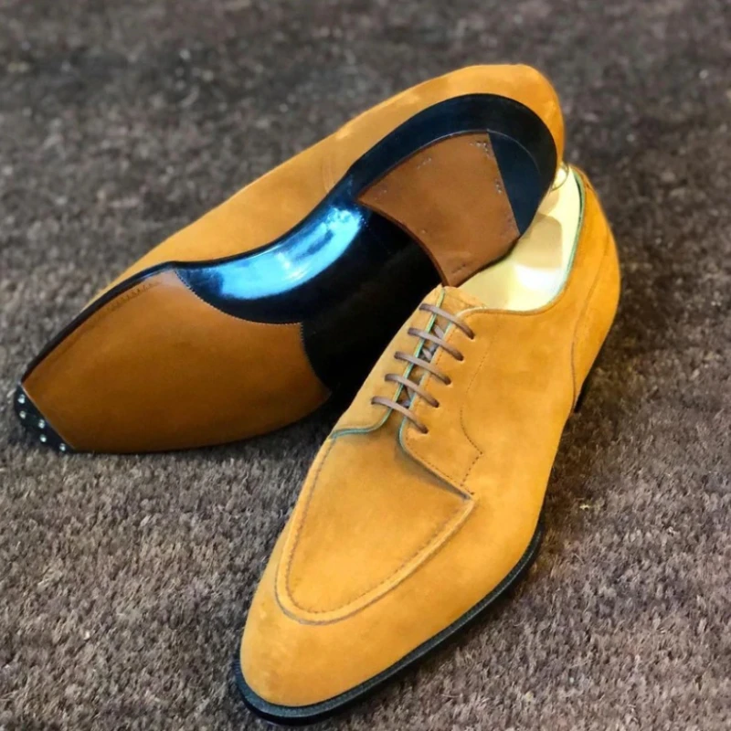 

Туфли-оксфорды мужские из искусственной замши, однотонные, на низком каблуке, на шнуровке, классические, удобные, Нескользящие, деловые, ке881