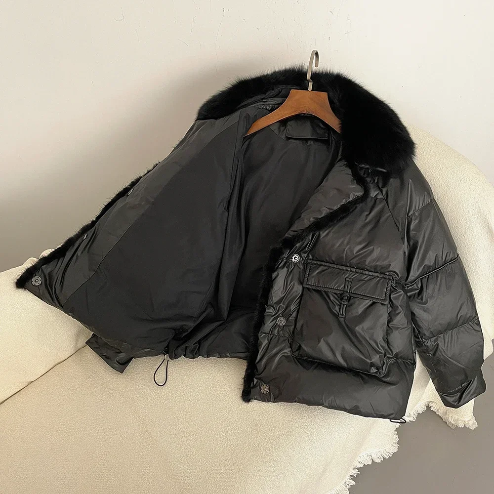 Женская шуба из натурального меха норки