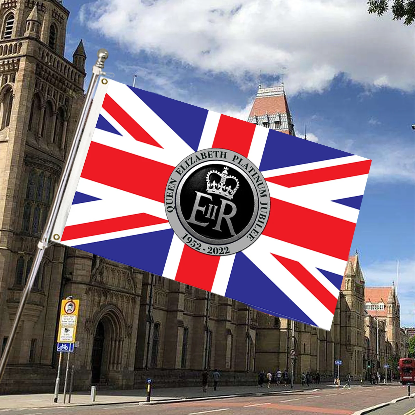 

Queen Elizabeth 2022 Platinums Jubilee Flag 70th Anniversary Street Party Giant Souvenir Banner Queen Elizabeth Party Flag For