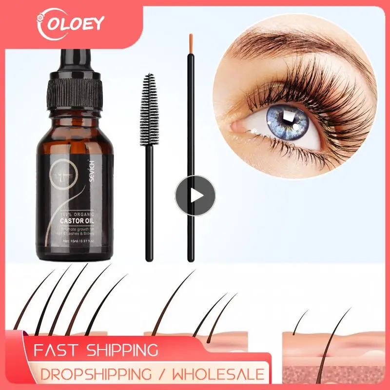 

Natural Organic Castor Oil For Damaged Hair Care Hair Growth Oil Serum Black Eyebrow Enhancer Eyelash Growth Lifting TSLM1