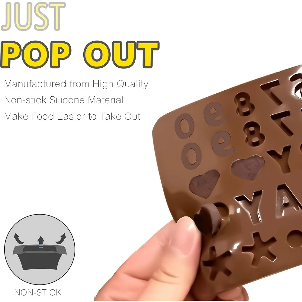 2 шт. силиконовые формы для шоколада буквы и цифры