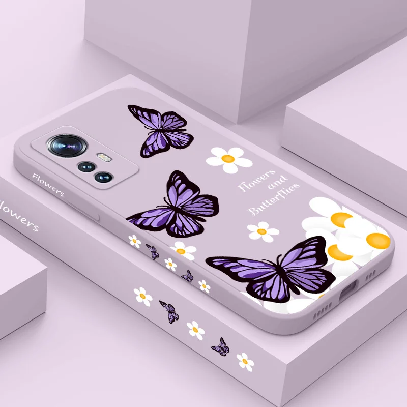

Garden Butterflies Phone Case For Xiaomi Mi 13 12 12T 12S 11 11T Ultra 10 10T 9 9T 9SE 8 Pro Lite 5G Liquid Silicone Cover