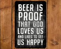 custom wood appearance metal bar signbeer is proof antiquestyle funny metal sign