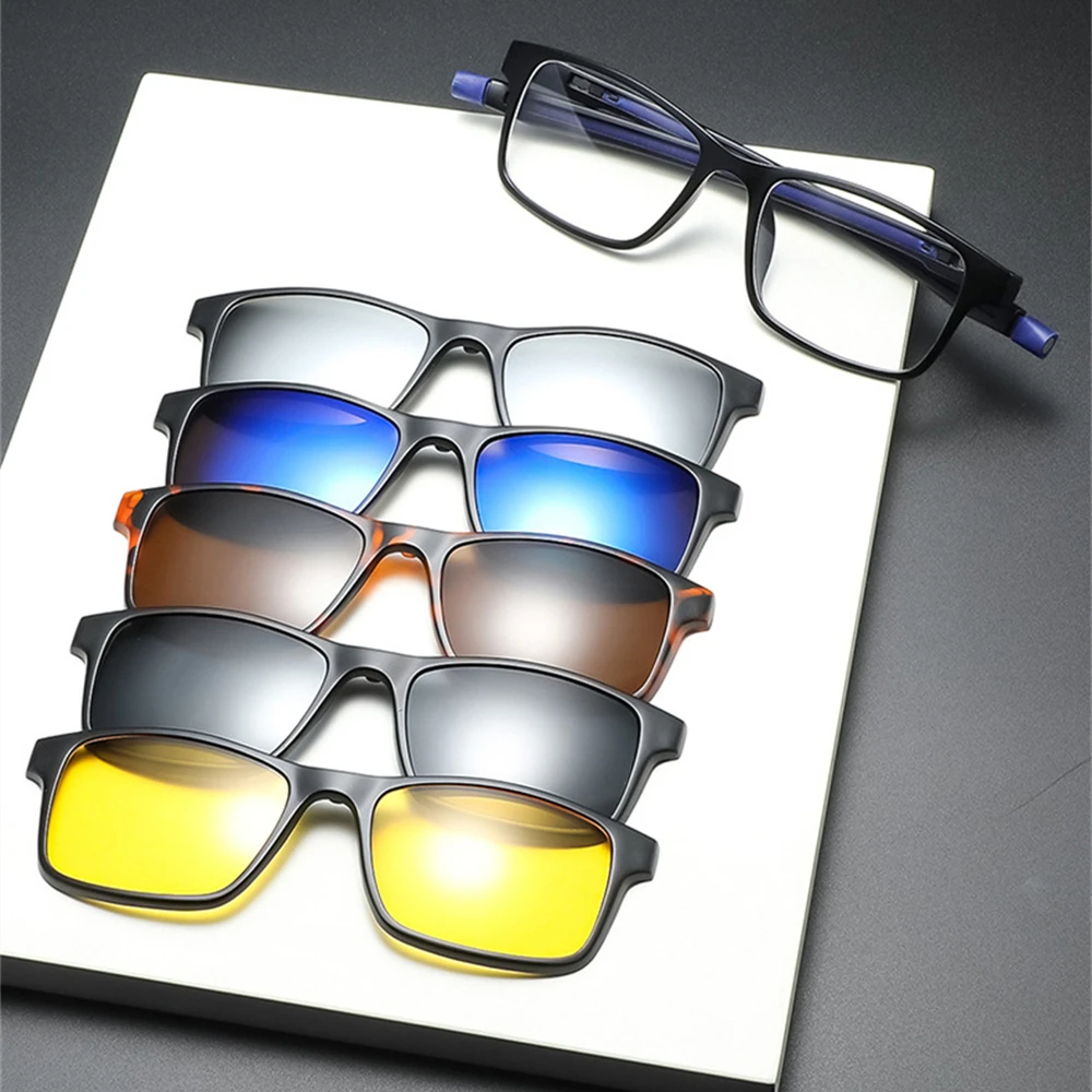 

Men's Polarized Eyeglasses 2022 Brand Designer Replaceable Lenses Sun Glasses Vintage Frame Skid Rope Chain SunGlasses For Men