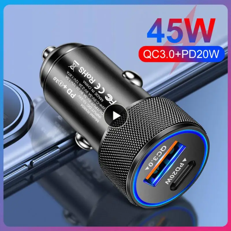 

45w Car Charger Multifunctional Portable Car Charger Adapter Car Accessories Cigarette Lighter Pd 20w Durable Universal