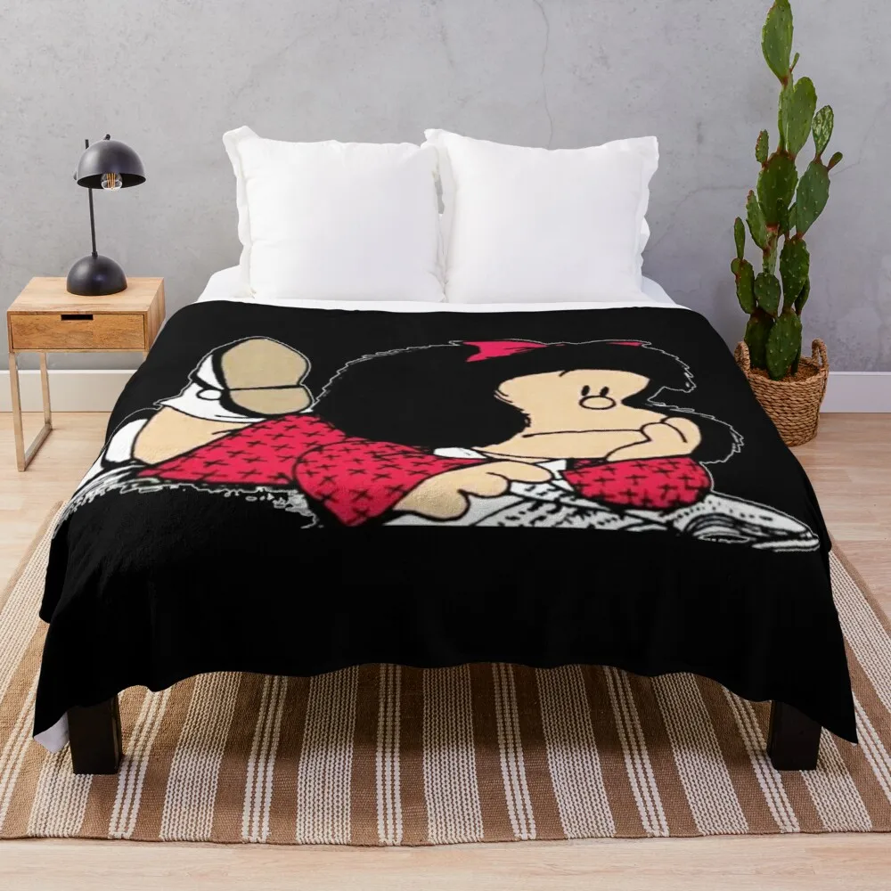 

Mafalda Quino Throw Blanket Vintage Blanket