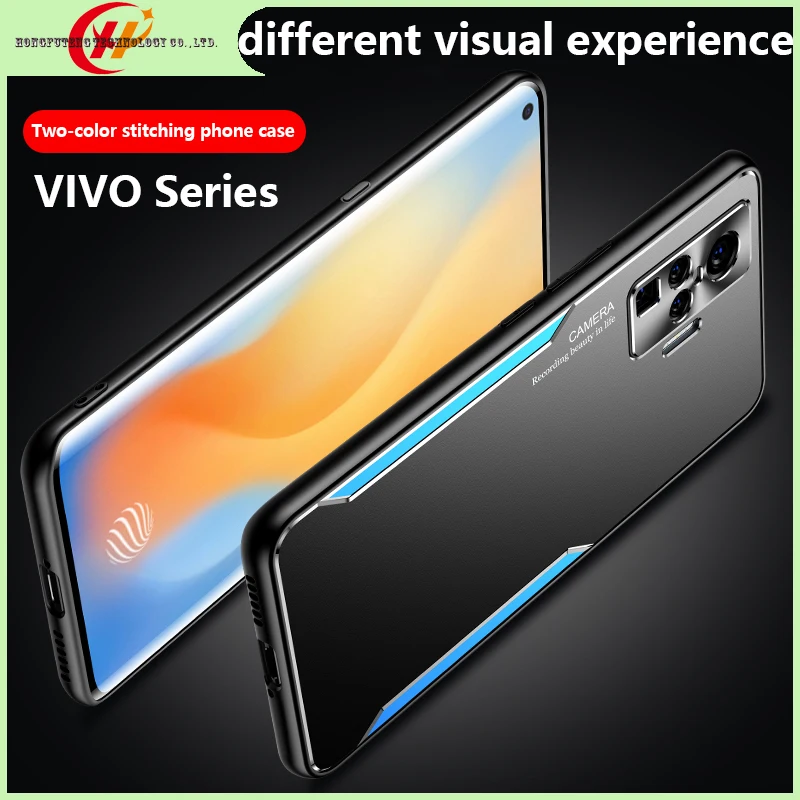 

Light Luxury Case For VIVO X70 X60 X50Pro X30 X21 S12 S10 S9E S71 S6 IQOO 3 5 7 Z1X 8 9Pro Silicone Soft Edge on Metal Back Cove