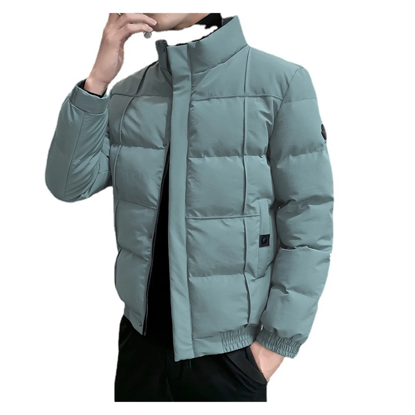 

Мужское хлопковое пальто, мужская повседневная свободная теплая пуховая куртка с капюшоном, новинка зимы 2021