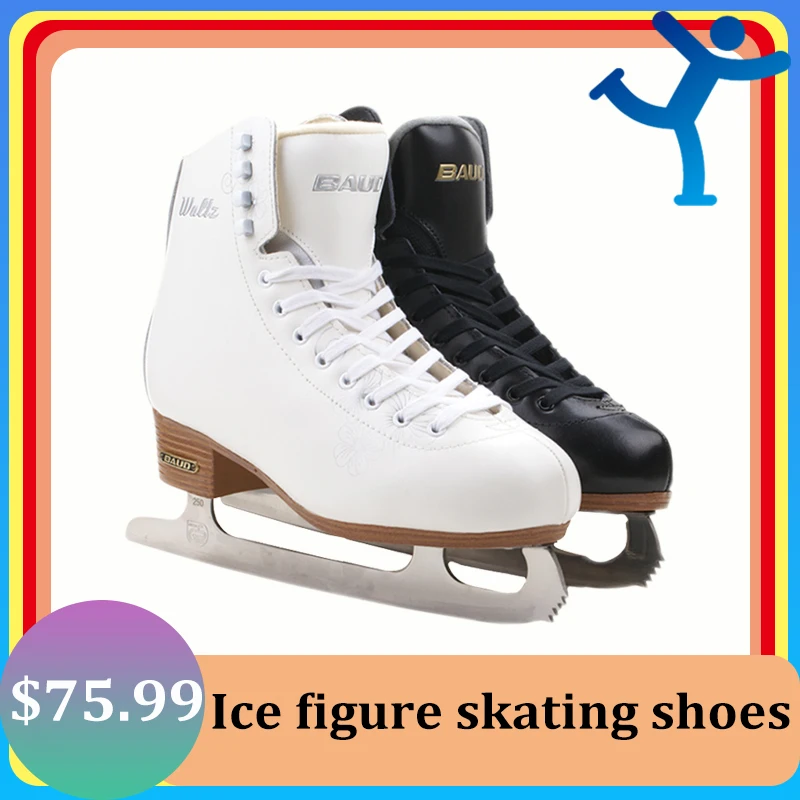 

Kids Children Professional Thermal Warm Thicken Figure Skating Ice Hockey Skates Shoes With Ice Blade PVC Waterproof Beginner